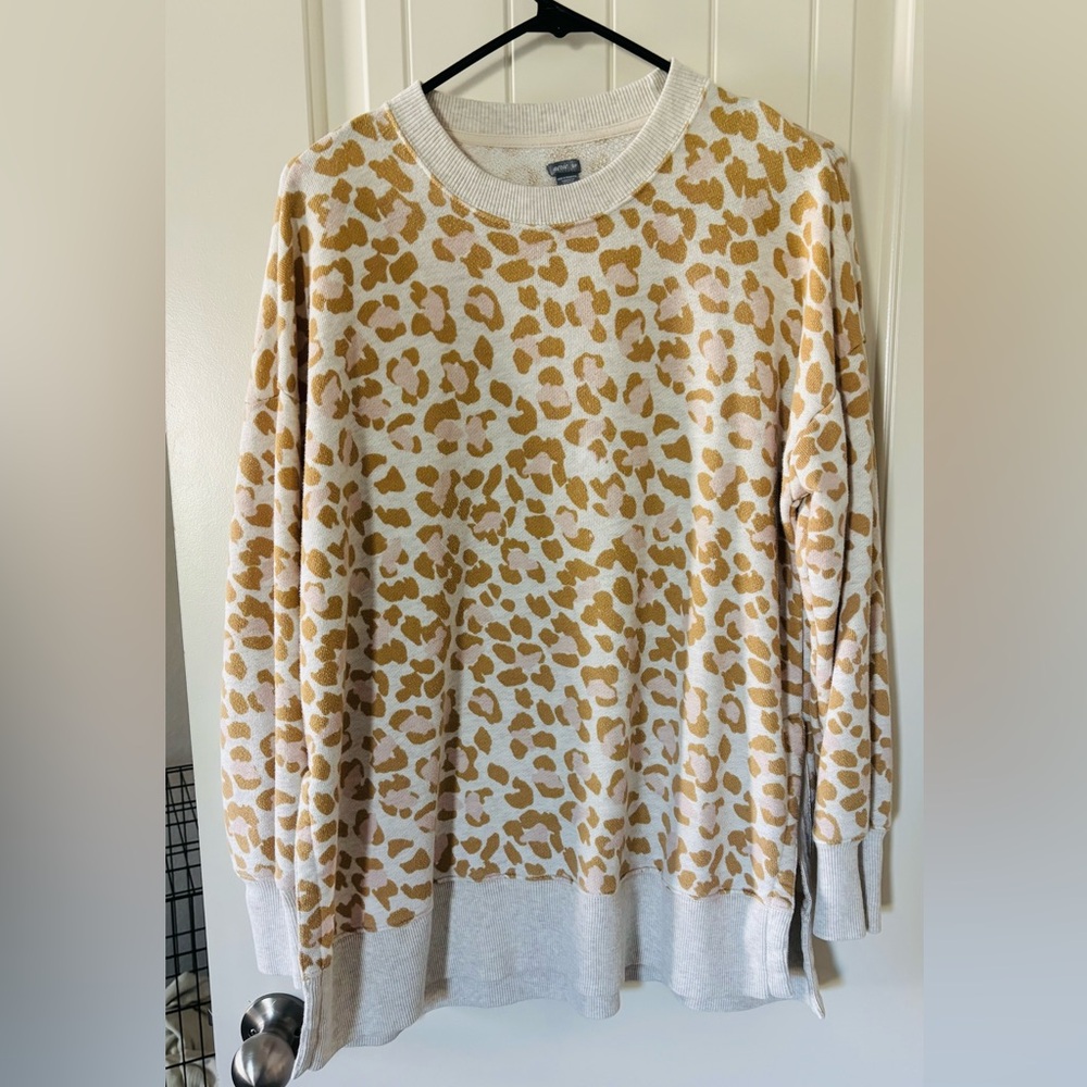 aerie Women’s Leopard Print Sweat Shirt Tunic